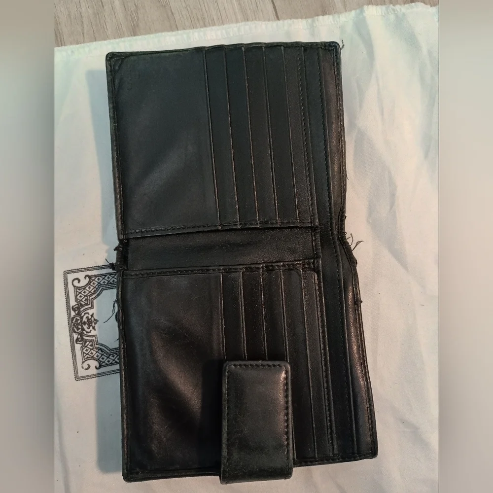 GUCCI W Hook Wallet GG Canvas Canvas x Leather Authentic